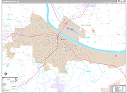 Jefferson City Wall Map Premium Style 2026
